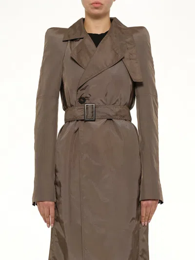 Rick Owens Maria Trench In Brown