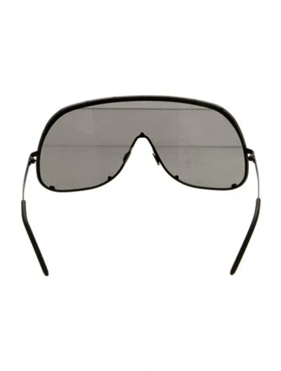 Pre-owned Rick Owens Mask Shield Sunglasses In Black