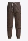 Rick Owens Cargo-pocket Drawstring Cargo Trousers In Brown