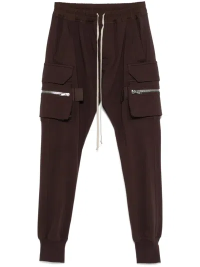 Rick Owens Mastodon Cargo Trousers In Brown