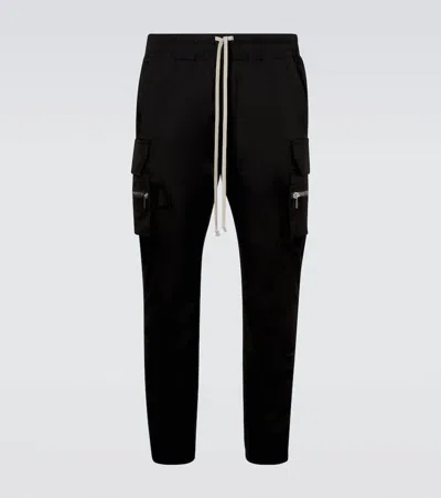 Rick Owens Mastodon Cotton-blend Poplin Slim Pants In Black