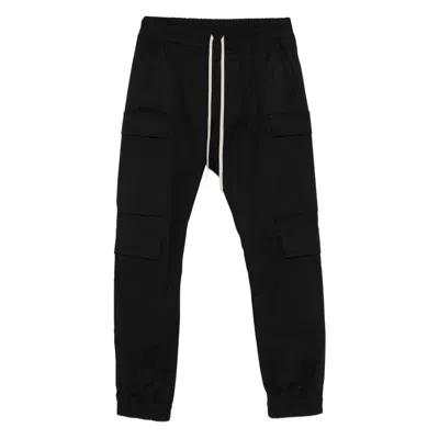 Rick Owens Mastodon Drawstring Cargo Pants In Black