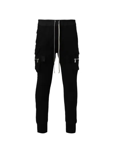 Rick Owens Mastodon Drawstring Cargo Pants In Black