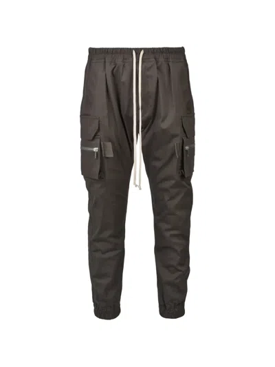 Rick Owens Mastodon Drawstring Track Pants In Gray
