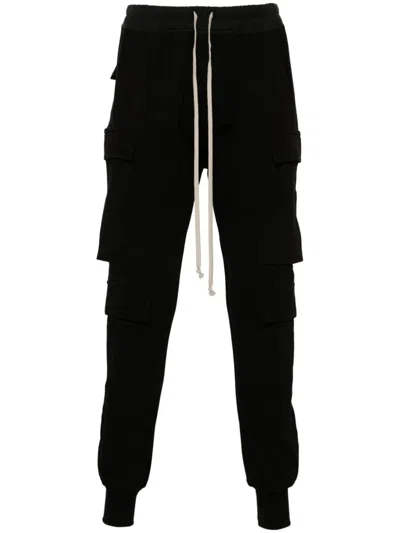 Rick Owens Mastodon Cotton Cargo Sweatpants In Black