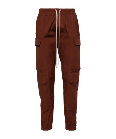 Rick Owens Mastodon Megacargo Trousers In Brown