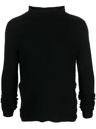 Rick Owens Mock-neck Knitted Jumper In Black