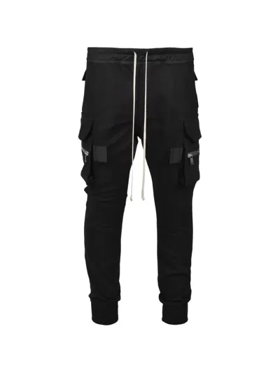 Rick Owens Mastodon Tapered Wool And Cotton-blend Jersey Sweatpants In Black