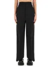 Rick Owens Wide Leg Trousers Featuring Front Pleats In Black