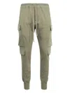 Rick Owens Celadon Slim-fit Cargo Pants With Versatile Pockets In Green