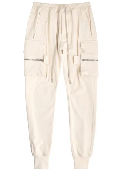 Rick Owens Mastrodon Cotton Cargo Sweatpants In Beige