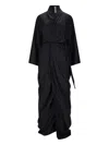 Rick Owens Draped V-neck Wrap Gown In Black