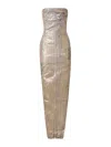 Rick Owens Maxi Bustier Dress In Denim