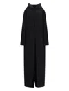 Rick Owens Maxi Coat With Hood In Black  