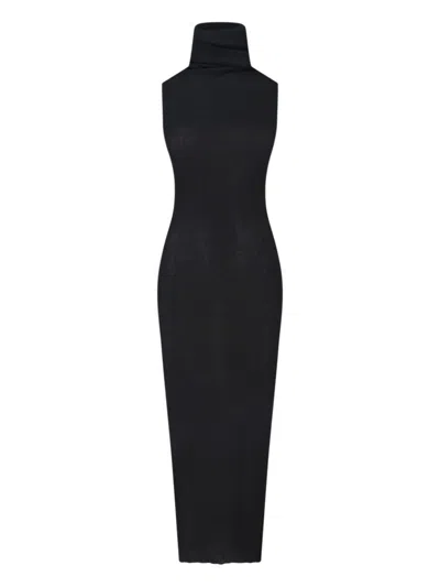 RICK OWENS MAXI KNIT DRESS - BLACK