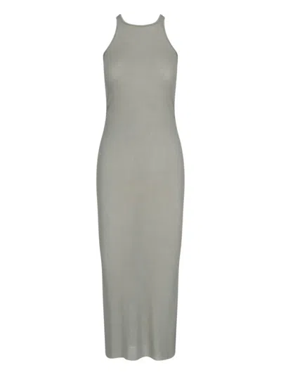 Rick Owens Maxi Sheath Dress In Green