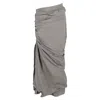 Rick Owens Maxi Skirt In Grey Polyester In Grey