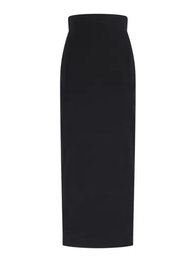 RICK OWENS MAXI SKIRT IN MIXED WOOL