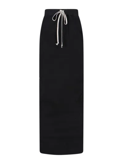 Rick Owens Maxi Tube Skirt In Black
