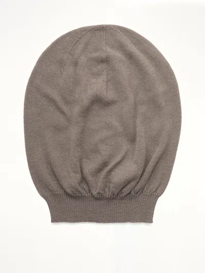 Rick Owens Ribbed-knit Beanie Hat In Nude