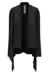 Rick Owens Asymmetric Wrap Cardigan In Black