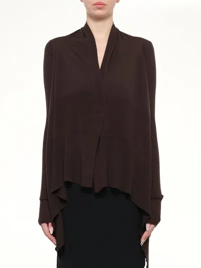 Rick Owens Medium Wrap Cardigan In Brown