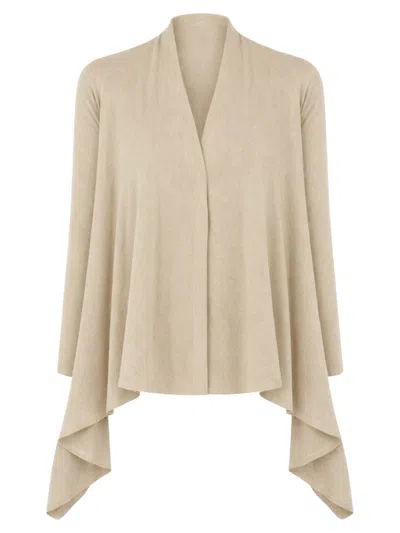 Rick Owens "medium Wrap" Cardigan In Neutral