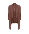 Rick Owens Woman Cardigan Chocolate Brown Size L Virgin Wool In Red