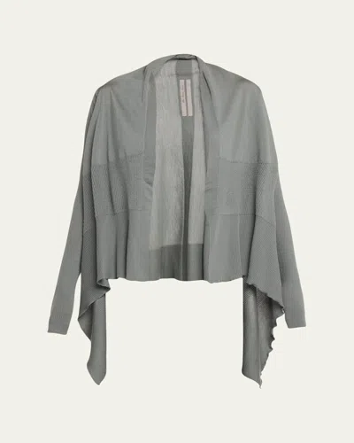 Rick Owens Medium Wrap Wool Shawl Cardigan In Gray