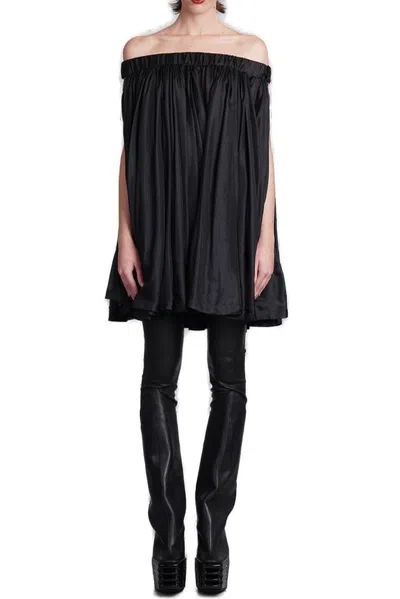 Rick Owens Medusa Tunic Dress In Black Silk