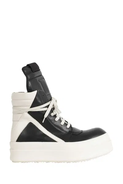 Rick Owens Mega Bumper Geobasket High Top Sneakers In Black