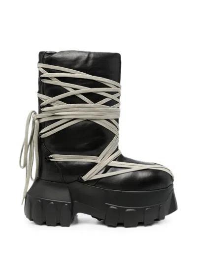 Rick Owens Mega Bumper Lace-up Boots In Black