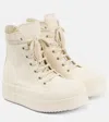 Rick Owens Mega Bumper Leather Sneakers In Milk/milk/milk