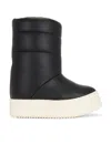 Rick Owens Italian Leather Boot For Men In Black  Milk  & Milk