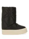 Rick Owens Quilted Platform Boots Round Toe In Black