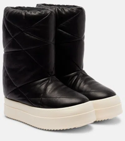 Rick Owens Mega Bumper Lunar Leather Boots In Black