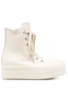 Rick Owens Mega Bumper Leather Sneakers In White
