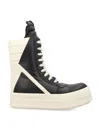 Rick Owens Mega Geobasket High-top Sneakers For Men In Black