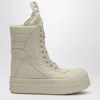Rick Owens White High-top Sneakers With Platform Sole In White