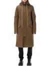 Rick Owens Mega Tailored Long Parka With Hood In Bean