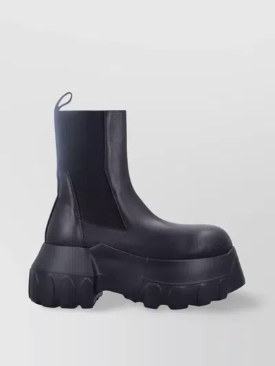Rick Owens Mega Tractor Ankle Boots In Black