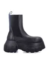 Rick Owens Black Hollywood Beatle Mega Tractor Chelsea Boots In Black Black