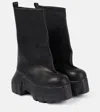 Rick Owens Black Porterville Flared Mega Tractor Boots In Black