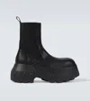 Rick Owens Black Hollywood Beatle Mega Tractor Chelsea Boots In Black