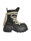 Rick Owens Black Hollywood Megalace Mega Tractor Boots In Black