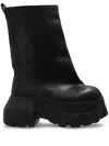 Rick Owens Black Porterville Flared Mega Tractor Boots In Black