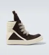 Rick Owens Jumbolace Geobasket Leather Shoes In Brown