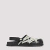 Rick Owens Megalace Mule Granola Black Leather Sandals In Black