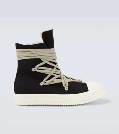 Rick Owens Megalace High-top Sneakers In Black