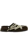 Rick Owens Brown Megalance Mule Granolas In Suede In Brown